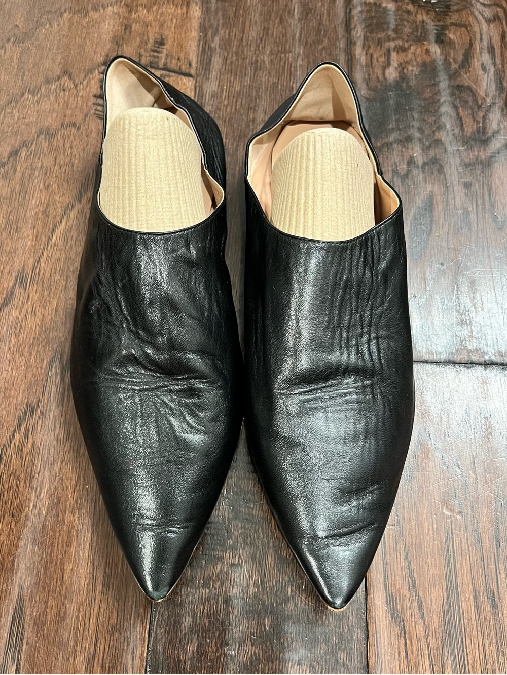 Acne Studios Amina Black Pointed Soft Black Leather Mules